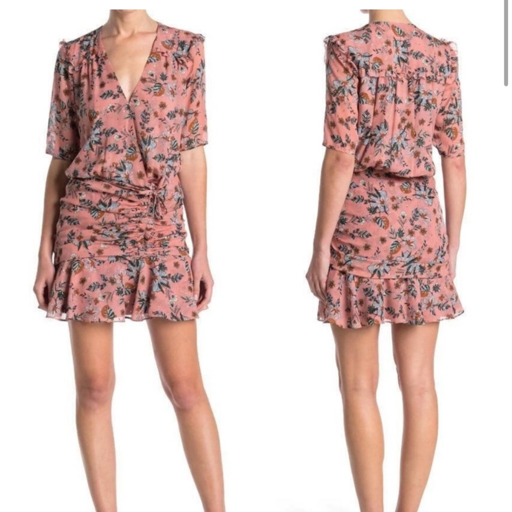 Veronica Beard Dakota Floral Wrap Dress in Pink